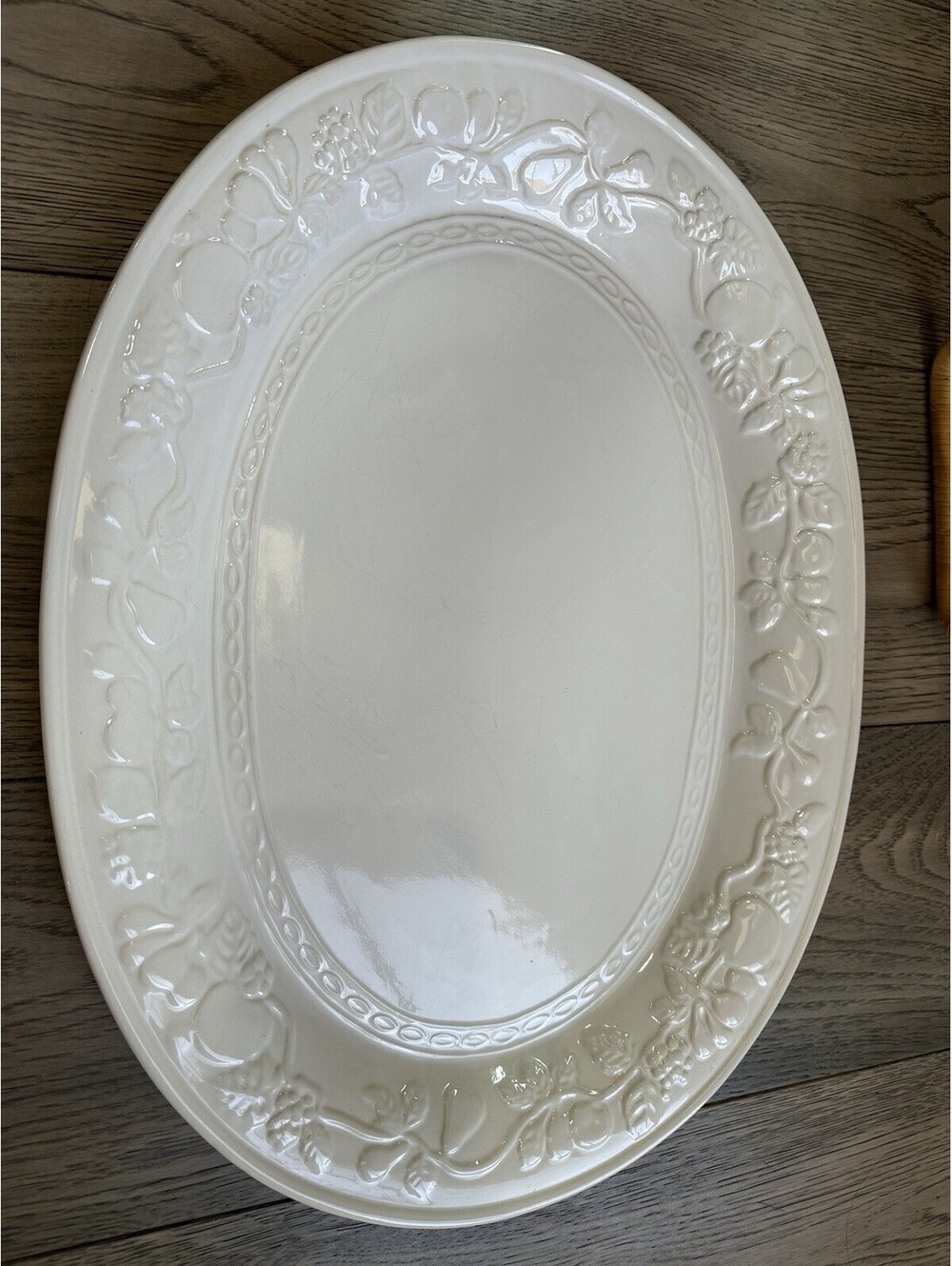 Vintage Gibson Home Fruitful White Durastone Oval Platter 18.75 Inches Ceramic - Picture 7 of 7